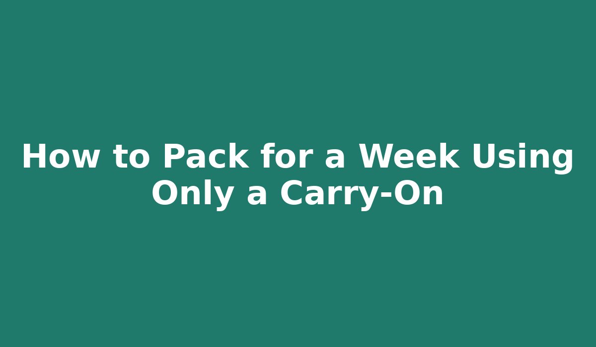 How to Pack for a Week Using Only a Carry-On